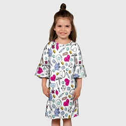 Платье клеш для девочки Медицинский паттерн, цвет: 3D-принт — фото 2