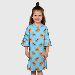 Платье клеш для девочки Папайа паттерн, цвет: 3D-принт — фото 2