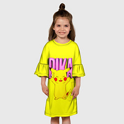 Платье клеш для девочки ПИКАЧУ PIKACHU, цвет: 3D-принт — фото 2