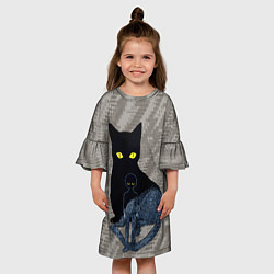 Платье клеш для девочки Cat psycho 100 Моб Психо 100 Z, цвет: 3D-принт — фото 2