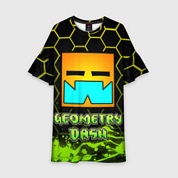 Платье клеш для девочки Geometry Dash, цвет: 3D-принт