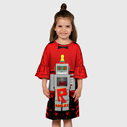 Платье клеш для девочки ROBO ROBLOX РОБЛОКС Z, цвет: 3D-принт — фото 2