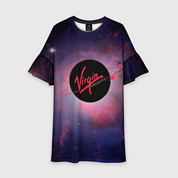 Платье клеш для девочки Virgin Galactic космос, цвет: 3D-принт