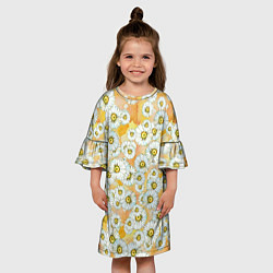 Платье клеш для девочки Раз - ромашка, два - ромашка, цвет: 3D-принт — фото 2