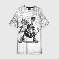 Платье клеш для девочки Гитара сэлфи, цвет: 3D-принт