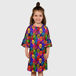 Платье клеш для девочки Шарики, цвет: 3D-принт — фото 2
