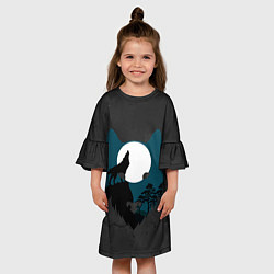 Платье клеш для девочки Полночь, цвет: 3D-принт — фото 2