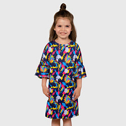 Платье клеш для девочки Боулинг, цвет: 3D-принт — фото 2