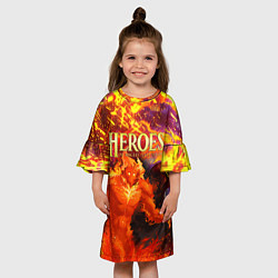 Платье клеш для девочки HoM Огненный, цвет: 3D-принт — фото 2
