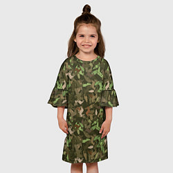 Платье клеш для девочки Лоси в дубовом лесу, цвет: 3D-принт — фото 2
