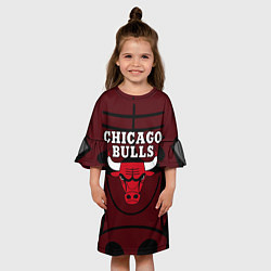 Платье клеш для девочки CHICAGO BULLS ЧИКАГО БУЛЛС НА ФОНЕ, цвет: 3D-принт — фото 2