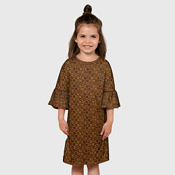 Платье клеш для девочки Brown & Gold, цвет: 3D-принт — фото 2