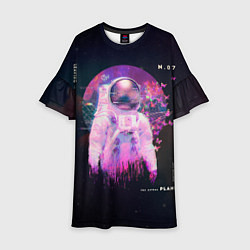 Платье клеш для девочки Vaporwave Astral Astronaut Collage, цвет: 3D-принт
