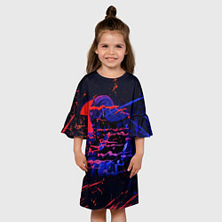 Платье клеш для девочки Neon Samurai Неоновый Самурай, цвет: 3D-принт — фото 2