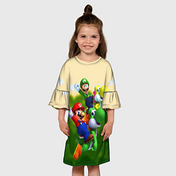 Платье клеш для девочки 3DMario, цвет: 3D-принт — фото 2