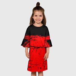 Платье клеш для девочки КРАСНЫЙ ГРАНЖ RED GRUNGE, цвет: 3D-принт — фото 2