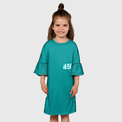 Платье клеш для девочки Игра в кальмара 456, цвет: 3D-принт — фото 2