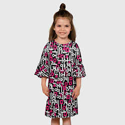 Платье клеш для девочки Узор из Игры в кальмара, цвет: 3D-принт — фото 2
