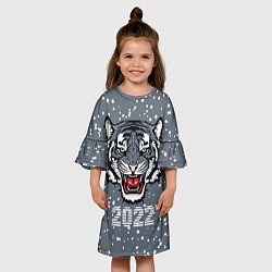 Платье клеш для девочки Водяной тигр 2022, цвет: 3D-принт — фото 2