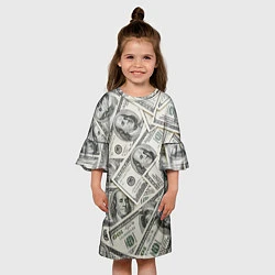 Платье клеш для девочки Dollars money, цвет: 3D-принт — фото 2