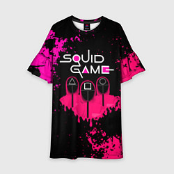 Платье клеш для девочки Squid Game брызги красок стража, цвет: 3D-принт