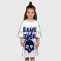 Платье клеш для девочки Game OVER - NEON 3D, цвет: 3D-принт — фото 2