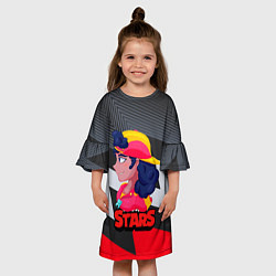 Платье клеш для девочки Meg фанатский арт BrawlStars, цвет: 3D-принт — фото 2