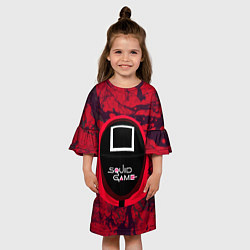 Платье клеш для девочки Игра в кальмара BIG, цвет: 3D-принт — фото 2