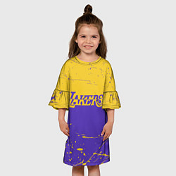 Платье клеш для девочки Kobe Bryant - Los Angeles Lakers - NBA, цвет: 3D-принт — фото 2