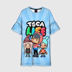 Платье клеш для девочки Toca Life World, цвет: 3D-принт