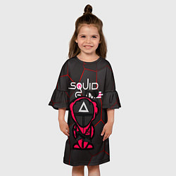 Платье клеш для девочки Squid game BLACK, цвет: 3D-принт — фото 2