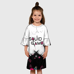 Платье клеш для девочки SQUID GAME ИГРА В КАЛЬМАРА,, цвет: 3D-принт — фото 2