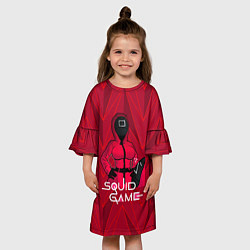 Платье клеш для девочки Squid game, цвет: 3D-принт — фото 2