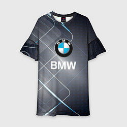 Платье клеш для девочки BMW Logo, цвет: 3D-принт