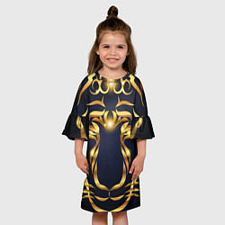 Платье клеш для девочки Золотой символ года Тигр, цвет: 3D-принт — фото 2