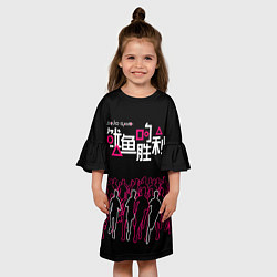 Платье клеш для девочки Игра в кальмара - на выживание, цвет: 3D-принт — фото 2