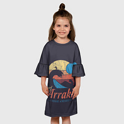 Платье клеш для девочки Дюна Арракис, цвет: 3D-принт — фото 2