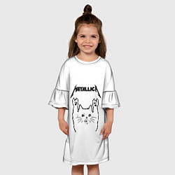 Платье клеш для девочки Metallica Meowtallica, цвет: 3D-принт — фото 2