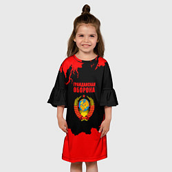 Платье клеш для девочки Гражданская оборона: СССР, цвет: 3D-принт — фото 2
