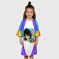 Платье клеш для девочки Нари Nari Toca Boca, цвет: 3D-принт — фото 2