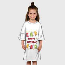 Платье клеш для девочки С днем рождения 1, цвет: 3D-принт — фото 2