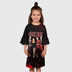 Платье клеш для девочки Maneskin Лунный свет, рок - группа, цвет: 3D-принт — фото 2