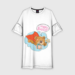 Платье клеш для девочки С днем рождения Медвежонок 13, цвет: 3D-принт