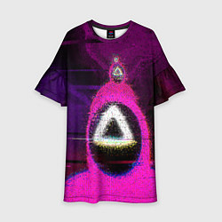 Платье клеш для девочки Squid game glitch, цвет: 3D-принт
