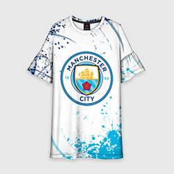 Платье клеш для девочки Manchester City - Футбольный клуб, цвет: 3D-принт