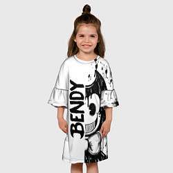 Платье клеш для девочки BENDY - БЕНДИ БРЫЗГИ КРАСКИ, цвет: 3D-принт — фото 2