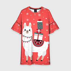 Детское платье Лама Новый год