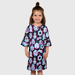 Платье клеш для девочки Новогодний глюк, цвет: 3D-принт — фото 2