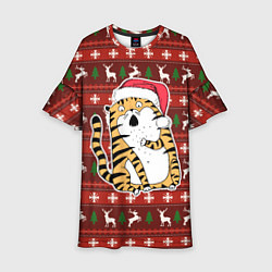 Детское платье Рождественский удивленный тигр