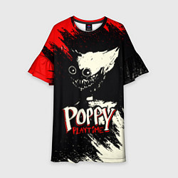 Платье клеш для девочки Poppy Playtime: Red & Black, цвет: 3D-принт